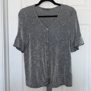 Gyft ribbed striped top